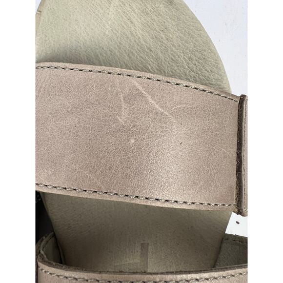 Sorel, NL2937-005 Torpeda Slide Leather Slides, Taupe, Slip-On Comfort Sandals - Picture 9 of 14